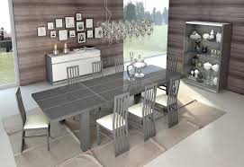 Set includes counter height dining table and 4 upholstered bar stools. Glossy Grey White Finish Dining Set W Buffet 10 Pcs Made In Italy Esf Mangano Mangano Set 10