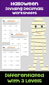 Halloween Math Dividing Decimals With Printable And Digital Options Fun Math Halloween Math Differentiation Math