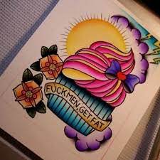 Cute Cupcake Tattoo Flash Not A Fan Of What It Says But I Love The Desgin Tattoo Me Baby Pinterest Encre Tatouages Et Futur