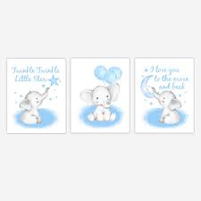 Watercolor Blue Elephants With Balloons Baby Boy Nursery Art Wall Decor 3 Unframed Prints Or Canvas Dezignerheart Designs C Personalized Baby Nursery Decor Nursery Art Boy Baby Boy