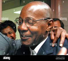 FILE ** Gary James celebrates his release at the Franklin County Jail, in  Columbus, Ohio in this July 17, 2003 file photo. Attorneys for James, who  spent 26 years in prison