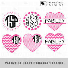Download Valentine Heart Monogram Frames Svg Eps Dxf Ai For Etsy Valentine Heart Valentine Monogram Frame