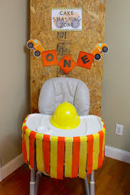 Santa themed decor is bright, festive, and humorous. Construction Birthday Party