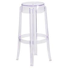 Flash Furniture 29 75 In Round Transparent Bar Stool Bar Stools Transparent Bar Stool Flash Furniture