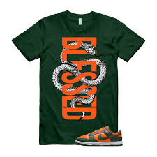 Miami Hurricanes Dunk Gorge Green Total Orange White Retro Team Low Dark T  Shirt Match SNAKEBLS
