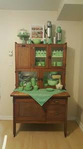 My Hoosier Cabinet With Some Of My Favorite Jadeite Pieces Vintage Kitchen Hoosier Cabinets Antique Hoosier Cabinet