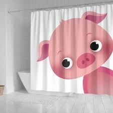 Cute Curious Pig Shower Curtains Shop For Sale Curtain Shop Shopping Sale Shower Curtain