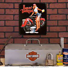 Harley Davidson Babe Wash Pinup Tin Sign Tin Signs Harley Davidson Retro Decor