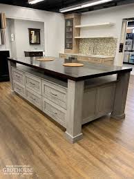 stained ash wood countertop display in