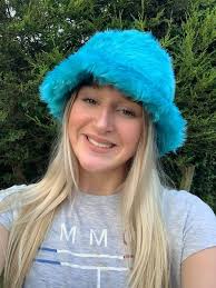 Turquoise Blue Faux Fur Bucket Hat-festival Hat-floppy Hat-fur Hat-fake Fur  Hat-rave Hat-fur Hat- Blue Fur Hat- Furry Bucket Hat