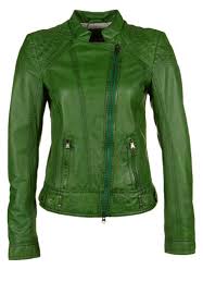 Milestone Kiera Leather Jacket Green Zalando Co Uk Leather Jacket Green Leather Jackets Cute Fashion