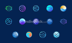 Circle logo transparent images (55,809). Wavy Circle Logo Design Set Abstract Logo Template Indivstock