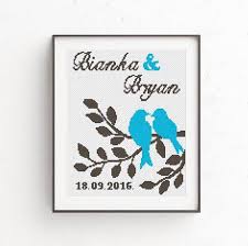 Simple Bird Cross Stitch Pattern Wedding Cross Stitch Pattern Love Birds Cross Stitch Alphabet Etsy Wedding Cross Stitch Patterns Wedding Cross Stitch Cross Stitch Alphabet