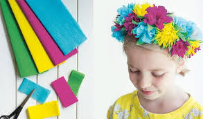 Blumenkranz Aus Papier Kinder Basteln Krepppapier Papierblumen Basteln Und Basteln Mit Papier