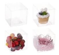 BENECREAT 30 Pack 3.5x3.5x3.5 Inch Clear Plastic Easter Party Favor Box PVC  Candy Gift Wrap Boxes for Wedding Party Candy Cookie Choclates Treat