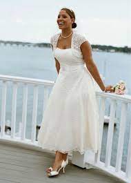 Beach Casual Plus Size Wedding Dress Plus Size Wedding Dress With Sleeves Casual Wedd Plus Size Wedding Gowns Tea Length Dresses Tea Length Wedding Dress