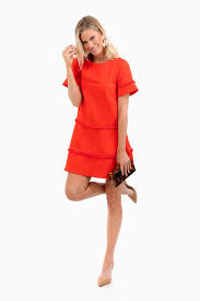 Jillian Dress In Fire By Marie Oliver Tnuck Jillian Dress Dresses Red A Line Dress