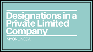 Designations In A Private Limited Company Myonlineca
