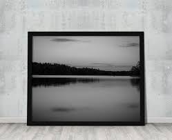 Large Black And White Landscape Print Boundary Waters Minnesota Bwca Photography Lake Photography Nature Black And White Wall Art Black And White Landscape