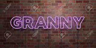 GRANNY - Fluorescent Neon Tube Sign On Brickwork - Front View - 3D Rendered  Royalty Free Stock Picture. Can Be Used For Online Banner Ads And Direct  Mailers. Stock Photo, Picture and
