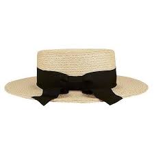Eugenia Kim Brigitte Straw Bow Boater Hat Boater Hat Eugenia Kim Hat Flat Brim Hat