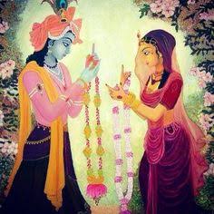 Image result for Radhika garlanding Krishna"