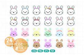 See more ideas about easter crafts, bunny face, easter diy. Easter Bunny Faces Clipart Set Rabbits Grafik Von Decnui Creator Creative Fabrica