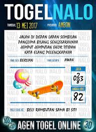 Keluaran 6d Togel Wap Online Togelnalo Ambon 13 Mei 2017 Tanggal Awan Buku
