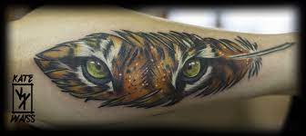 Feather Eyes Tiger Tattoo Tiger Eyes Tattoo Inner Arm Tattoo Tattoos