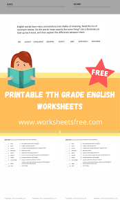 In addition we have 7th grade science worksheets, 7th grade grammar, printable maps for geography, and more. Printable 7th Grade English Worksheets English Worksheets Worksheets Free