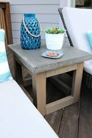 Concrete Wood Outdoor Side Table Patio Side Table Outdoor Side Table Concrete Wood