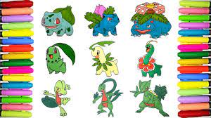 — you can quickly choose suitable pictures for your kids absolutely free of charge. Grass Starters Pokemon Coloring Pages 1 Youtube