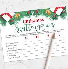 Our collection of easy christmas crafts helps you pretty up your home during the busy holiday season. Printable Christmas Scattergories Game Holiday Party Etsy In 2021 Printable Christmas Games Christmas Party Games Christmas Printables