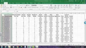 Grouped Frequency Distribution Tables And Graphs In Excel 2016 Youtube