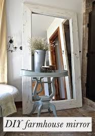 Easily Transform Old Wood Into This Stylish Diy Farmhouse Floor Mirror For Your Living Room Decor Diy Floor Mirror Diy Flooring Diy Home Decor