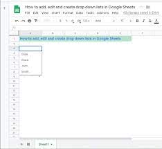 Also, you can change it here by typing a new cell range. How To Add Edit And Create Drop Down Lists In Google Sheets Ms Excel Tutorials