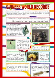 In order to be able to play this trivia quiz, you need to have an account. Guinness World Records Part 2 Esl Worksheet By Colorblind