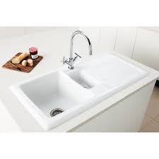 Scrubbing the sink with baking soda will help remove sauce stains, yet this mild abrasive won't scratch the surface. Caple Colorado 1 5 Bowl White Ceramic Kitchen Sink Co150