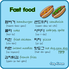 basic korean fast food lols basically the words with an accent a good start for me korean korea learnkorean learn korean korean language korean words