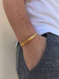 Everlasting gold tri tone 14k gold oval link bracelet sale $580.00. Men S Bracelet Cuff Bracelet Men Gold Bangle Bracelet Etsy Mens Gold Bracelets Mens Gold Jewelry Gold Bracelet Cuff