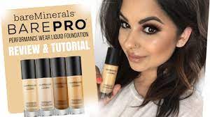 A rich foundation enriched with papaya enzymes, as well as bamboo extract that gently exfoliates the skin, and over time provides a more even and uniform skin tone. Bareminerals Bare Pro Performance Wear Liquid Foundation Review Tutorial Youtube