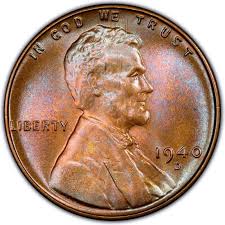 History of the lincoln wheat cent. 1940 Lincoln Wheat Pennies Values And Prices Past Sales Coinvalues Com