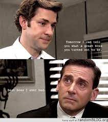 Security in this office park is a joke. His Face Makes Me Want To Cry Every Time The Office Show Best Boss The Office