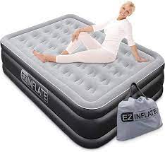 Compare best brands, discounts & reviews. Amazon Com Ez Inflate Luxury Double High Queen Air Mattress With Built In Pump Queen Size Inflatable Mattress For Home Camping Travel Luxury Blow Up Bed Sports Outdoors