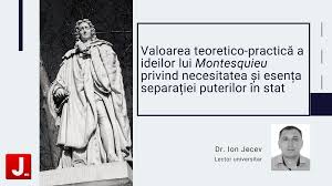 Tema antica a impartirii puterilor in stat este reluata si dezvoltata in modernitate, in conditiile luptei pentru. Juridice Moldova