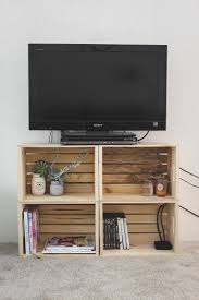 Diy Crate Tv Stand Cashmere Plaid Diy Apartment Decor Small Apartment Decorating First Apartment Decorating