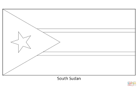 Coloriage - Drapeau du Soudan du Sud | Coloriages à imprimer gratuits