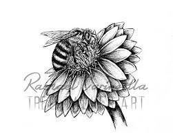 Pin By Veronica On Tattoo Ideas In 2021 Bee On Flower Bee And Flower Tattoo Sunflower Drawing