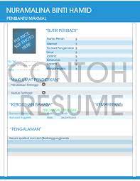 Untuk dalam english, boleh rujuk cleverism.com. Contoh Format Resume Pengu