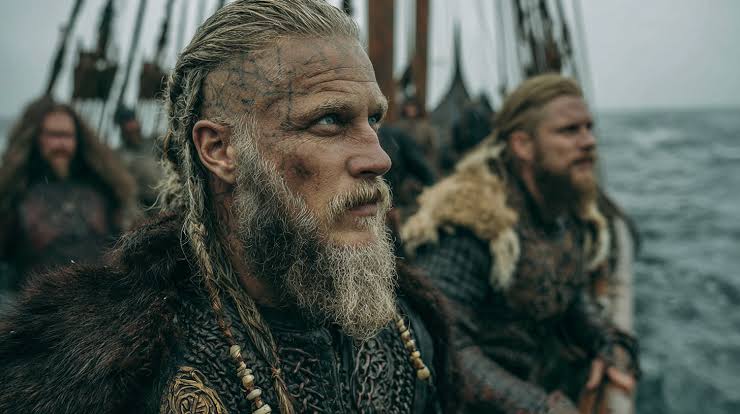 Guerreiro Viking em um barco